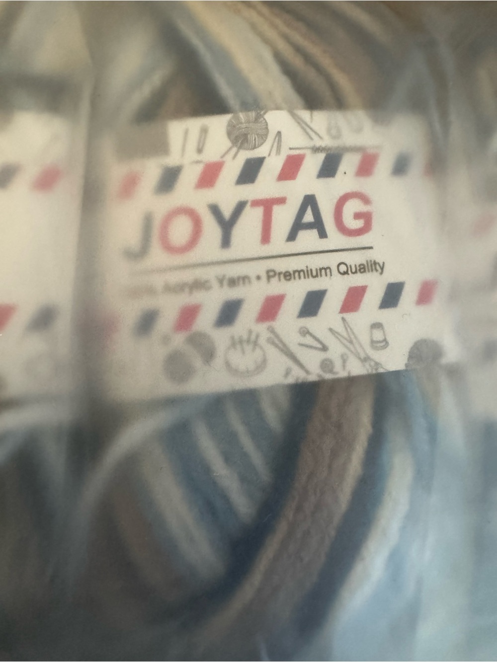 JOYTAG Variegated Yarn Lot 6 Blue Gray Taupe Acrylic Crochet Knitting - Picture 3 of 5
